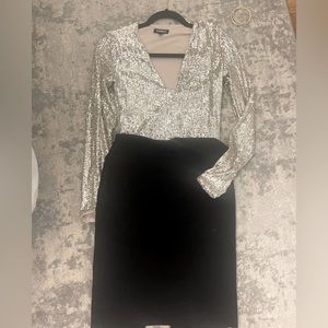 Champagne sequin bodysuit express